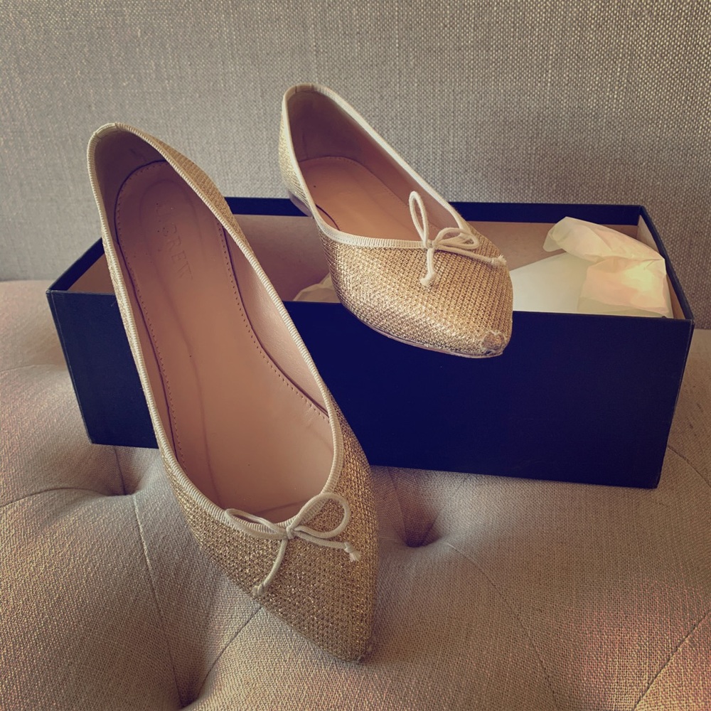 J Crew Gemma Glitter Flats